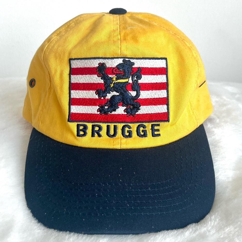 Vintage Hat Brugge City Medieval Lion Flanders Shield Sew-on Patch collectible